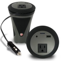 Targus APV11US 100 Watt Auto Power Inverter Cupholder Style-Grey and Black Targus APV11US 100 Watt Auto Power Inverter Cupholder Style-Grey and Black