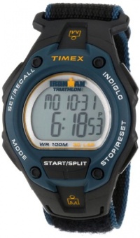 Timex Men's T5K413 Ironman Traditional 30-Lap Oversize Black/Blue Fast Wrap Velcro Strap Watch Timex Men's T5K413 Ironman Traditional 30-Lap Oversize Black/Blue Fast Wrap Velcro Strap Watch