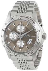 Gucci Men's YA126213 G-Timeless Chronograph Brown Dial Steel Bracelet Watch Gucci Men's YA126213 G-Timeless Chronograph Brown Dial Steel Bracelet Watch
