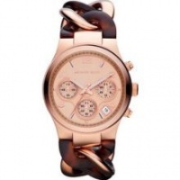 Michael Kors Runway Rose Gold-tone Tortoise Twist Chain Link Ladies Watch MK4269 Michael Kors Runway Rose Gold-tone Tortoise Twist Chain Link Ladies Watch MK4269