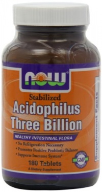 Now Foods Stable Acidophilus 3 Billion, Tablets, 180-Count Now Foods Stable Acidophilus 3 Billion, Tablets, 180-Count
