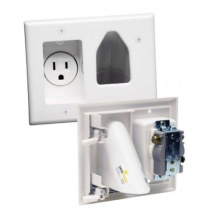 DataComm 45-0021-WH Recessed Low Voltage Cable Plate with Recessed Power (White) DataComm 45-0021-WH Recessed Low Voltage Cable Plate with Recessed Power (White)