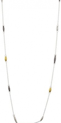 GURHAN Wheat Long Dark and White Silver with Accents of Gold Wheat Necklace GURHAN Wheat Long Dark and White Silver with Accents of Gold Wheat Necklace