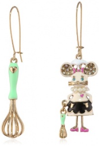 Betsey Johnson Paris is Always a Good Idea Mouse and Whisk Mismatch Drop Earrings Betsey Johnson Paris is Always a Good Idea Mouse and Whisk Mismatch Drop Earrings