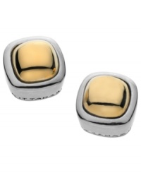 Seeing double. T Tahari's two-tone signature stud earrings combine 14k gold plating with nickel-free mixed metal for a touch of elegance. Approximate diameter: 1/2 diameter. Seeing double. T Tahari's two-tone signature stud earrings combine 14k gold plating with nickel-free mixed metal for a touch of elegance. Approximate diameter: 1/2 diameter.
