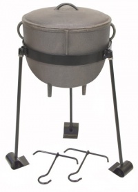 Bayou Classic CI-7411, 4-Gal. Cast Iron Stew Pot, Cast Iron Lid, Tripod Stand with Foot Pads, and 2 Lift Hooks Bayou Classic CI-7411, 4-Gal. Cast Iron Stew Pot, Cast Iron Lid, Tripod Stand with Foot Pads, and 2 Lift Hooks