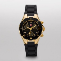 Michele Woman's MWW12D000012 Tahitian Jelly Bean Gold Plate Black Watch Michele Woman's MWW12D000012 Tahitian Jelly Bean Gold Plate Black Watch