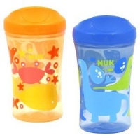 NUK Gerber Graduates Learning System Animal 2 Pack Spout Learning Cup, Blue/Orange, 10-Ounce