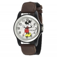 Disney Men's MCK617 Mickey Mouse Black and Brown Strap Moving Hands Watch Disney Men's MCK617 Mickey Mouse Black and Brown Strap Moving Hands Watch