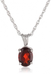 Sterling Silver 8x6mm Oval Garnet Pendant Necklace Sterling Silver 8x6mm Oval Garnet Pendant Necklace