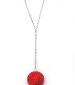 Swarovski Holiday Red Pave Crystal Ball Sparkling Pendant Necklace