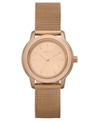 Add a warm touch to your weekend look with this rose-gold hued watch from DKNY. Add a warm touch to your weekend look with this rose-gold hued watch from DKNY.