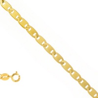 10k Solid Yellow Gold 1.2 mm (3/64 Inch) Mariner Chain Bracelet 7 w/ Spring Ring Clasp 10k Solid Yellow Gold 1.2 mm (3/64 Inch) Mariner Chain Bracelet 7 w/ Spring Ring Clasp