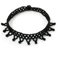 Black Acrylic Bead Flex Fancy Dress Party Choker Black Acrylic Bead Flex Fancy Dress Party Choker
