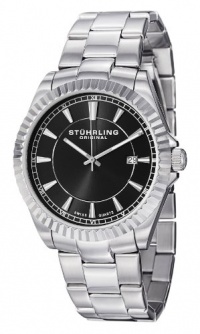 Stuhrling Original Men's 408G.33111 Aquadiver Regatta Marine Swiss Quartz Date Black Dial Stainless Steel Bracelet Watch Stuhrling Original Men's 408G.33111 Aquadiver Regatta Marine Swiss Quartz Date Black Dial Stainless Steel Bracelet Watch