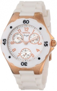 Invicta Women's 0716 Angel Collection Rose Gold-Plated White Polyurethane Watch