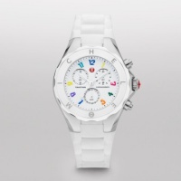 Michele Women's MWW12F000013 Tahitian Jellybean Steel Case Large White Carousel Watch Michele Women's MWW12F000013 Tahitian Jellybean Steel Case Large White Carousel Watch