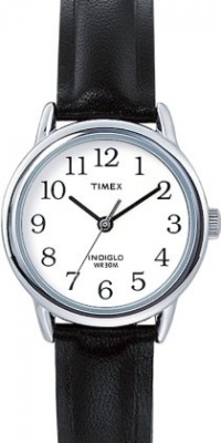 Timex Women's T20441 Easy Reader Silver-Tone Black Leather Watch Timex Women's T20441 Easy Reader Silver-Tone Black Leather Watch