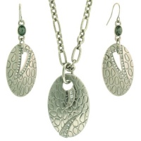Necklace Earring Set Exotic Crocodile Silver-Tone Swarovski Crystals Bucasi Necklace Earring Set Exotic Crocodile Silver-Tone Swarovski Crystals Bucasi