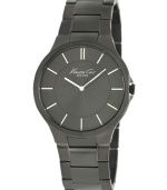 The gritty gunmetal tones on this Kenneth Cole New York watch add edge to your look.