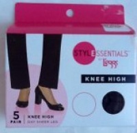 STYLESSENTIALS by L'eggs Knee High, One Size, Off Black, Sheer Toe, 5 Pair Package STYLESSENTIALS by L'eggs Knee High, One Size, Off Black, Sheer Toe, 5 Pair Package