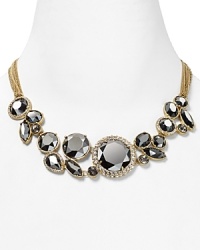 An instant statement piece. Gleaming, woven chains suspend a decadent bib of clustered hematite stones on this necklace from ABS by Allen Schwartz. An instant statement piece. Gleaming, woven chains suspend a decadent bib of clustered hematite stones on this necklace from ABS by Allen Schwartz.