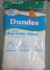 Dundee Burp Cloths/Diapers - White Dundee Burp Cloths/Diapers - White