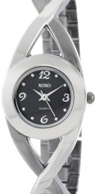 XOXO Women's XO5218 Black Dial Two-Tone Half Cuff and Half Bracelet Watch XOXO Women's XO5218 Black Dial Two-Tone Half Cuff and Half Bracelet Watch