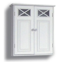 Elegant Home Fashions Dawson Collection Shelved Wall Cabinet, White Elegant Home Fashions Dawson Collection Shelved Wall Cabinet, White