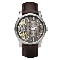 Fossil Men's ME1098 Brown Leather Strap Textured Taupe Cutaway Analog Dial Chronograph Watch Fossil Men's ME1098 Brown Leather Strap Textured Taupe Cutaway Analog Dial Chronograph Watch