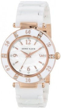 Anne Klein Women's 109416RGWT Swarovski Crystal-Accented Rose-Tone and White Ceramic Watch Anne Klein Women's 109416RGWT Swarovski Crystal-Accented Rose-Tone and White Ceramic Watch