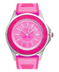 Sweetly designed in pink, this Rich Girl watch from Juicy Couture is a must-own for those playful days. Sweetly designed in pink, this Rich Girl watch from Juicy Couture is a must-own for those playful days.
