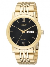 Citizen Quartz Day Date Gold Tone Black Dial Men's Watch - BK4052-59E Citizen Quartz Day Date Gold Tone Black Dial Men's Watch - BK4052-59E
