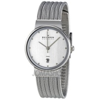Skagen Women's 355SSS1 Steel Collection Patterned Mesh Stainless Steel Watch Skagen Women's 355SSS1 Steel Collection Patterned Mesh Stainless Steel Watch