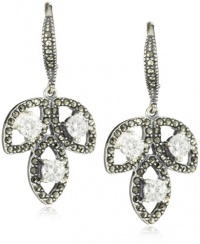Judith Jack Marcasite and Cubic Zirconia Drop Leaf Earrings Judith Jack Marcasite and Cubic Zirconia Drop Leaf Earrings