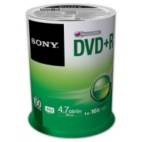 Sony 100DPR47SP 16x DVD+R 4.7GB Recordable DVD Media - 100 Pack Spindle Sony 100DPR47SP 16x DVD+R 4.7GB Recordable DVD Media - 100 Pack Spindle