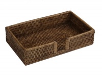 Entertaining with Caspari Rattan Guest Towel Holder, Brown, 1-Count Entertaining with Caspari Rattan Guest Towel Holder, Brown, 1-Count