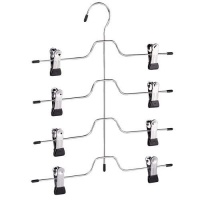 4 Tier Trouser/ Skirt Chrome & Black Vinyl Hanger 4 Tier Trouser/ Skirt Chrome & Black Vinyl Hanger