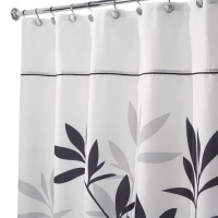 InterDesign Leaves Long Shower Curtain, Black and Gray, 72-Inch by 84-Inch InterDesign Leaves Long Shower Curtain, Black and Gray, 72-Inch by 84-Inch