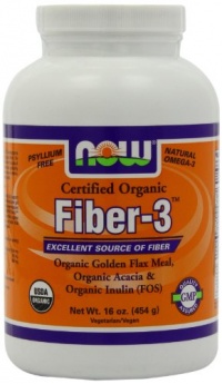 Now Foods Organic Fiber-3, 1-Pound