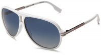 BOSS by Hugo Boss Men's 0398 Polarized Aviator Sunglasses,White Dark Ruthenium Frame/Blue Gradient Lens,One Size BOSS by Hugo Boss Men's 0398 Polarized Aviator Sunglasses,White Dark Ruthenium Frame/Blue Gradient Lens,One Size