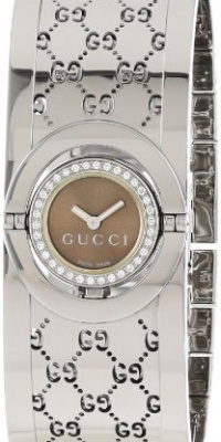 Gucci Women's YA112503 Twirl Small Steel Bangle Diamond Case Watch Gucci Women's YA112503 Twirl Small Steel Bangle Diamond Case Watch