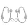 Silver Plated Clip On Ball Earrings Findings (2 Pair)