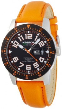 K&BROS Men's 9434-3 Steel Rowmaster Silver-tone Black and Orange Watch K&BROS Men's 9434-3 Steel Rowmaster Silver-tone Black and Orange Watch