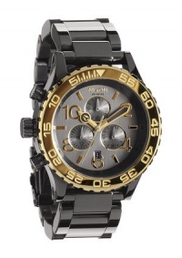 Nixon 42-20 Chrono Watch Gun N Gold, One Size Nixon 42-20 Chrono Watch Gun N Gold, One Size