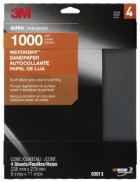 3M 03013 Wetordry 9 x 11 1000 Grit Sandpaper, (Pack of 4) 3M 03013 Wetordry 9 x 11 1000 Grit Sandpaper, (Pack of 4)