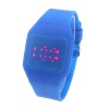 Geekbuying Touch Screen LED Watch with Red Light Rectangle Dial and Silicon Band (Blue)