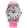 Geekbuying Children 3D Princess Crown Design Style Wrist Watch with Stainless Steel Case Rubber Strap - Rose
