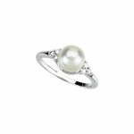 CleverEve 2014 Luxury Series .125 ct tw Diamond 14K White Gold Freshwater Cultured Pearl Ring (From Size 1 to 15) CleverEve 2014 Luxury Series .125 ct tw Diamond 14K White Gold Freshwater Cultured Pearl Ring (From Size 1 to 15)