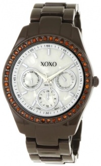 XOXO Women's XO5300A Rhinestone Accent Brown Enamel Bracelet Watch XOXO Women's XO5300A Rhinestone Accent Brown Enamel Bracelet Watch